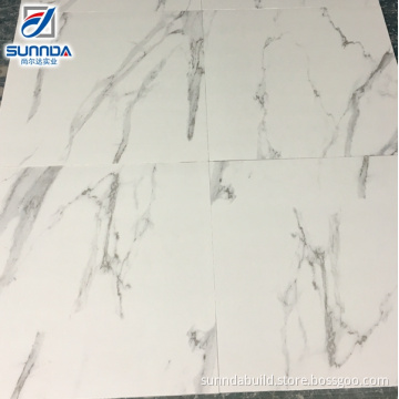 white cararra glazed polished porcelain tiles for interior main sitting foor decoration 600x600mm